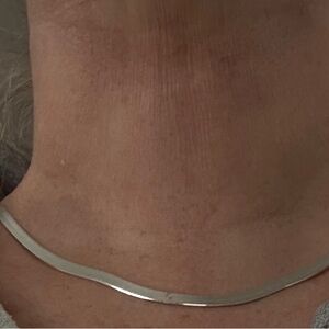 Elegant Silver Herringbone Necklace — made in Italy - approximately 17” - 925